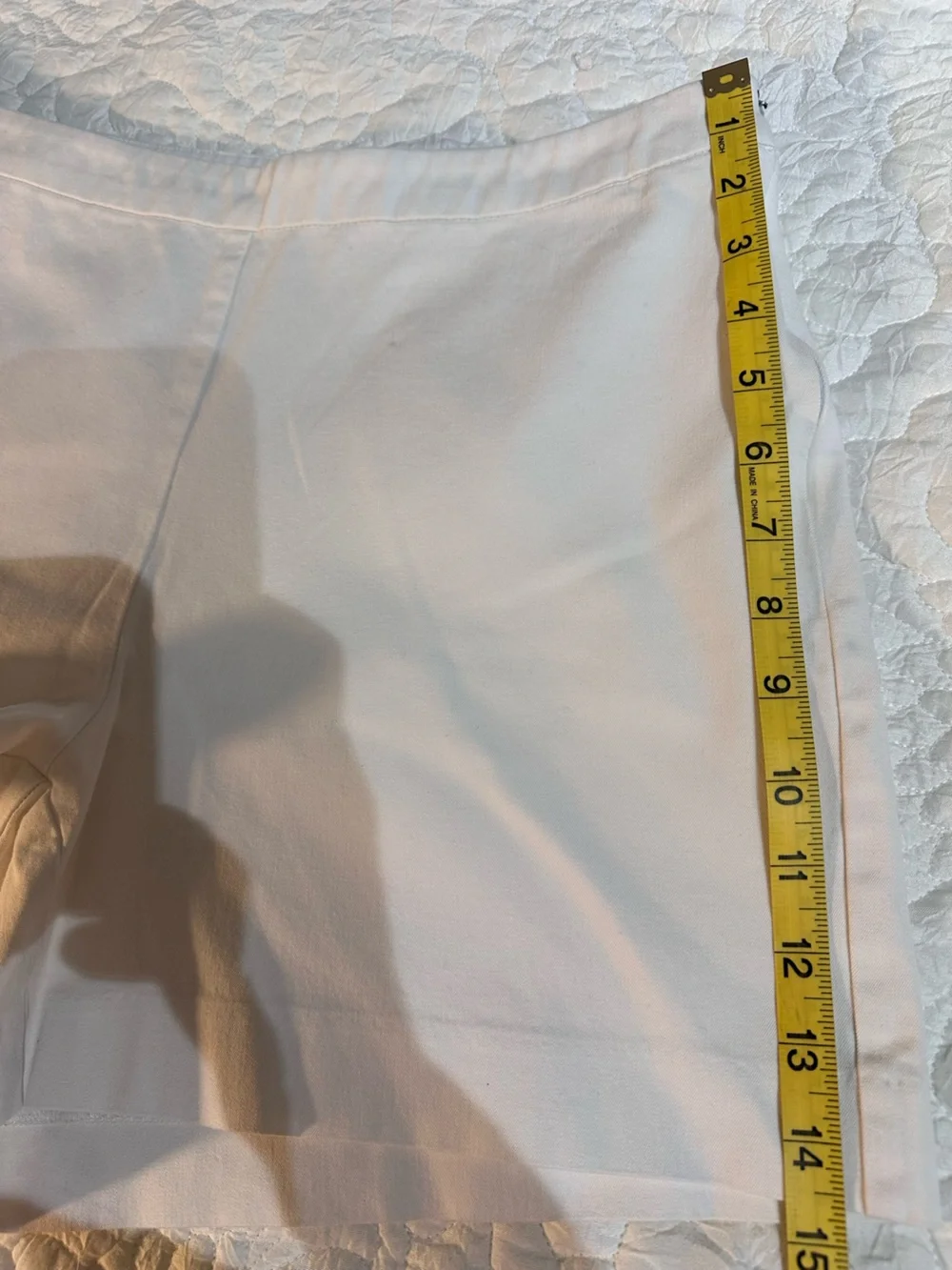 Boston Proper Women's White High-Waist Tailored Shorts Cotton Blend Size 10